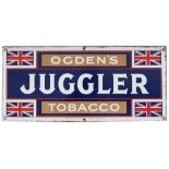 Advertising enamel sign OGDEN'S JUGGLER TOBACCO. In very good condition with minor edge chipping and