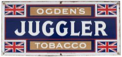 Advertising enamel sign OGDEN'S JUGGLER TOBACCO. In very good condition with minor edge chipping and