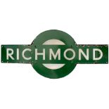 Southern Railway enamel target station sign RICHMOND from the former London & South Western