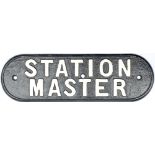 LNER cast iron door plate STATION MASTER. In nicely restored condition ex Craigellachie marked on