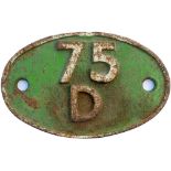 Shedplate 75D Horsham 1950-1959 then Stewarts Lane 1962-1973. Face restored a long time ago. BR(S)