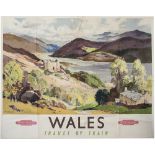 Poster BR(W) WALES by Jack Merriott 1961. Quad Royal 50in x 40in. In very good condition with