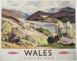 Poster BR(W) WALES by Jack Merriott 1961. Quad Royal 50in x 40in. In very good condition with