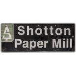 Nameplate SHOTTON PAPER MILL ex British Railways Class 56 locomotive built at BR Doncaster in 1977