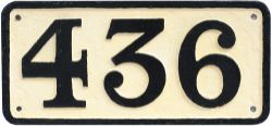 Belfast and Northern Counties Railway cast iron bridgeplate number 436. Nicely face restored.