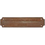 Weston Clevedon & Portishead Railway fully titled cast iron Poster Board Heading measuring 12in x