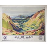 Poster GWR ISLE OF MAN TRAVEL BY GWR by William Hoggatt RI. Quad Royal 40in x 50in. In excellent