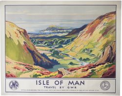 Poster GWR ISLE OF MAN TRAVEL BY GWR by William Hoggatt RI. Quad Royal 40in x 50in. In excellent