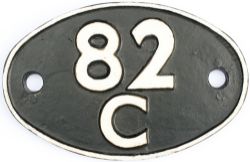 Shedplate 82C Swindon 1950-1973 with sub sheds Andover Junction to 1952, Chippenham to 1964,