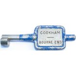 GWR/BR-W Tyers single line aluminium key token COOKHAM - BOURNE END. In ex railway condition.