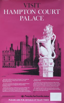 Poster BR(S) HAMPTON COURT PALACE by R. Lander. Double Royal 25in x 40in. In very good condition