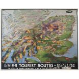 Poster LNER TOURIST ROUTES IN THE SCOTTISH HIGHLANDS by Frank Mason. Quad Royal 40in x 50in. In