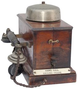 Midland Railway Split Case Block Bell with side mounted telephone and ivorine plated HAMS HALL