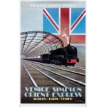 Poster VSOE VENICE SIMPLON ORIENT EXPRESS VICTORIA STATION LONDON by Fix Masseau 1981. Double