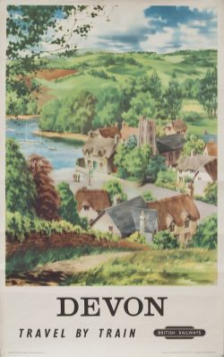 Poster BR(W) DEVON by Barber. Double Royal 25in x 40in. In very good condition with minor edge tears