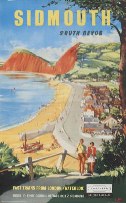 Poster BR(S) SIDMOUTH SOUTH DEVON by Sykes. Double Royal 25in x 40in. In very good condition, has