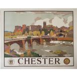 Poster LMS CHESTER by Leonard Squirrell. Quad Royal 40in x 50in. In excellent condition