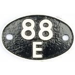 Shedplate 88E Abercynon 1950-1964. Restored with clear Swindon casting and machining marks to edge