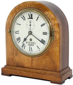 British railways North Eastern region 6 inch mahogany cased mantle clock. With a Smiths going barrel