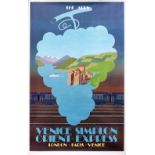 Poster VSOE VENICE SIMPLON ORIENT EXPRESS THE ALPS by Fix Masseau 1979. Double Royal 25in x 40in. In