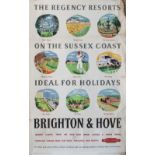 Poster BR(S) THE REGENCY RESORTS ON THE SUSSEX COAST BRIGHTON AND HOVE by Ponting 1968. Double Royal