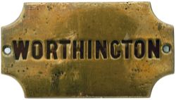 Midland Railway Tyers token machine plate WORTHINGTON from the section between Ashby and