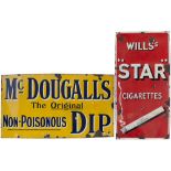 Advertising enamel signs, a pair: MCDOUGALL'S THE ORIGINAL NON-POISONOUS DIP, 36in x 20in; and