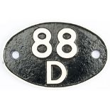 Shedplate 88D Merthyr Tydfil 1950-1964 with sub sheds of Dowlais Cae Harris, Dowlais Central and