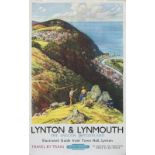 Poster BR(W) LYNTON & LYNMOUTH THE ENGLISH SWITZERLAND by Harry Riley 1959. Double Royal 25in x