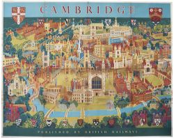 Poster BR(E) CAMBRIDGE by Kerry Lee 1968. Quad Royal 50in x 40in. In good condition with minor folds