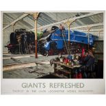 Poster LNER GIANTS REFRESHED by Terence Cuneo. Quad Royal 50in x 40in. In virtually mint condition