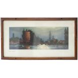 Carriage Print BRUGES via HARWICH from an original etching by Frank H Mason R.I. from the LNER