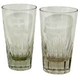 A pair of Southern Railway cut glass JUICE GLASSES both marked to the front with the SR Shipping