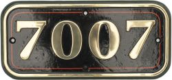 GWR brass cabside numberplate 7007 ex Great Western. Nicely restored condition. See previous lot.