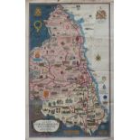 Poster BR(NE) A MAP OF NORTHUMBERLAND AND DURHAM by Lance Cattermole 1949. Double Royal 25in x 40in.