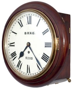 North Eastern Railway mahogany cased 10 inch fusee clock lettered on the dial BR 5205 with