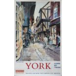 Poster BR(NE) YORK THE SHAMBLES by A. Carr Linford 1962. Double Royal 25in x 40in. In very good