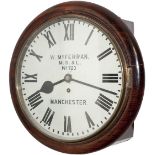 Manchester Sheffield and Lincolnshire mahogany cased 12 inch fusee clock lettered on the original