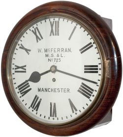 Manchester Sheffield and Lincolnshire mahogany cased 12 inch fusee clock lettered on the original