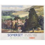 Poster BR(W) SOMERSET THE LOVELY COUNTY OF PEACEFUL CHARM by Claude Buckle 1951. Quad Royal 50in x