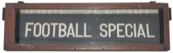 Birmingham Corporation Tramways destination box with the following destinations noted; Football