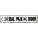 South Eastern and Chatham Railway enamel doorplate GENERAL WAITING ROOM ex Nutfield. In very good