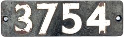 Smokebox numberplate 3754 ex GWR Collett 0-6-0 PT built at Swindon in 1937. Allocations included Old