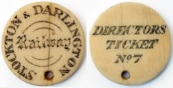 Stockton & Darlington Railway Ivory Directors Ticket No7