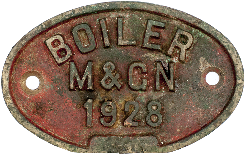 Midland and Great Northern Railway Boiler Plate BOILER M&GN 1928 undoubtably from Johnson 0-6-0