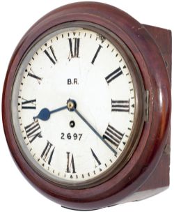 North Eastern Railway mahogany cased 10 inch fusee clock lettered on the dial BR 2697 with