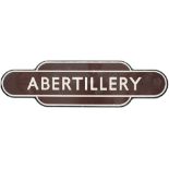 Totem BR(W) FF ABERTILLERY from the former Great Western Railway station between Aberbeeg and