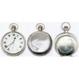 London Brighton and South Coast Railway nickel cased pocket watch with Swiss Omega top wound and top