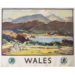 Poster GWR/LMS Joint WALES by Leonard Richmond. Quad Royal 40in x 50in. In excellent condition