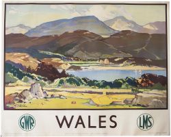 Poster GWR/LMS Joint WALES by Leonard Richmond. Quad Royal 40in x 50in. In excellent condition